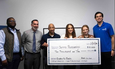 Jenna Passanisi receives a $10,000 Dudes For Dads scholarship
